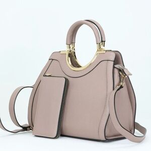 Mauve Purse and Wallet 2 in 1 Set Tote Cross Body Shoulder Hand Bag